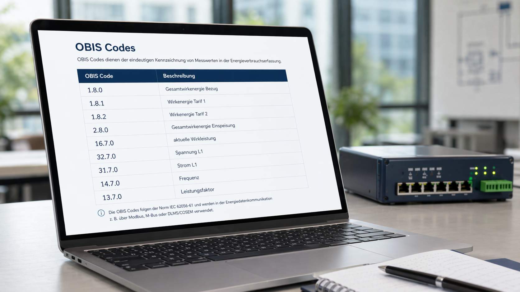 OBIS Codes in der Energieverbrauchserfassung
