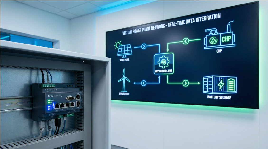 Virtuelle Kraftwerke: Integration mit Datenloggern | EMU Metering